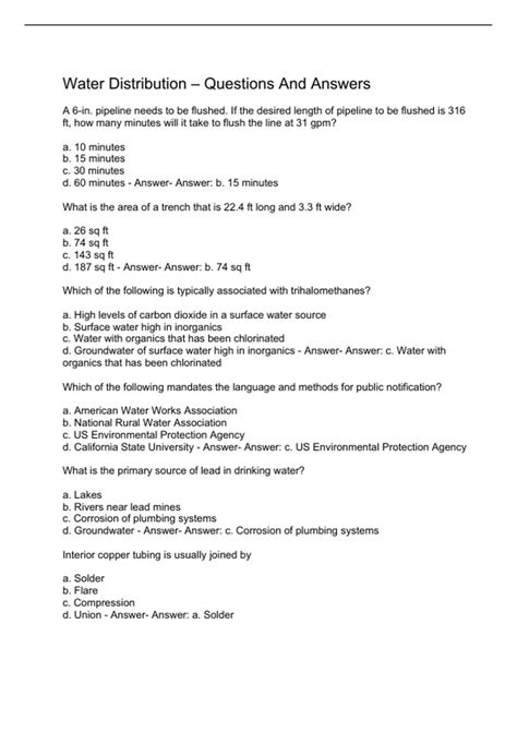 wqater bottle machinery practice test|water distribution exam practice test.